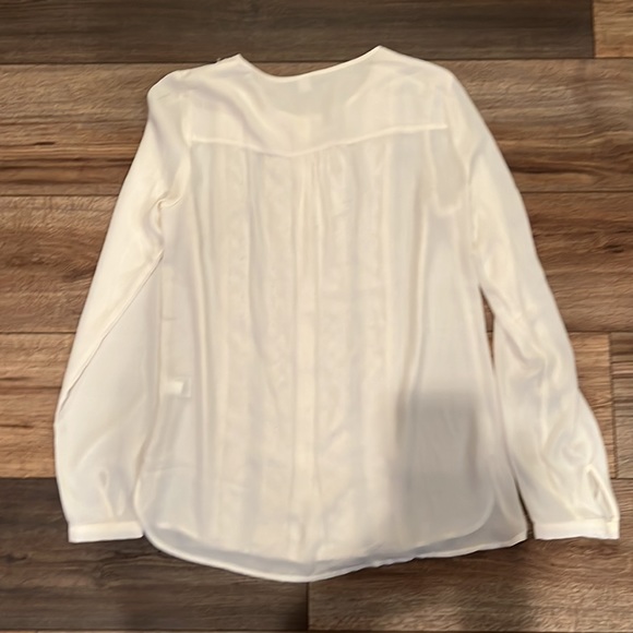 Lauren Conrad Sheer Cream Button Up Blouse w/ Pattern Detail - Picture 5 of 5